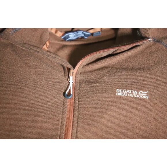 Regatta 1/4Zip Pullover Sweatshirt Mens 2XL Brown Raglan Sleeve Logo Embroidered - Picture 6 of 10